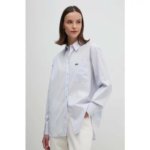 Lacoste Pamučna košulja za žene, relaxed, s klasičnim ovratnikom