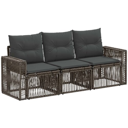  Sjedeća garnitura za vrt 3 pcs Siva i tamno siva poliratan Cijene