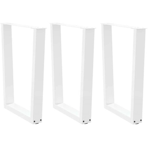  Noge jedilne mize V-oblike 3 kosi bele 70x(72-73,3) cm jeklo Slike