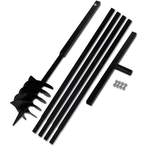 vidaXL Jeklen spiralni vrtalni sveder za zemljo z ročajem 180 mm s 5 m pod., (21366922) Cene