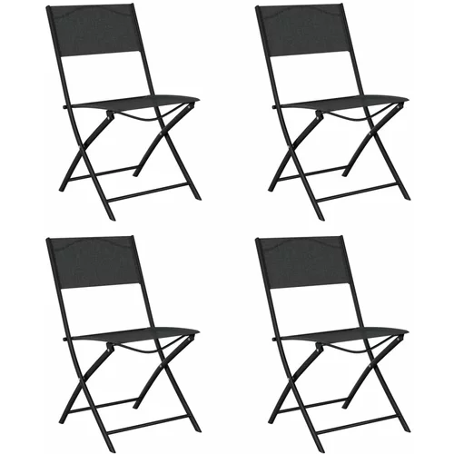 vidaXL Sklopive vrtne stolice 4 kom crne od čelika i tekstilena
