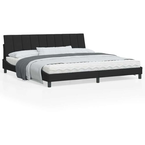  Posteljni okvir z LED lučkami črn 200x200 cm žamet Cene