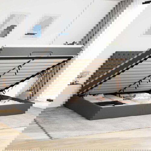 vidaXL Otomanski krevet s madracem tamnosivi 180x200cm od tkanine Cene