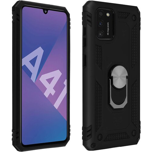 Avizar Ovitek za Samsung Galaxy A41, odporen proti udarcem, s kovinskim držalom za obrocke - crn, (20600348) Cene