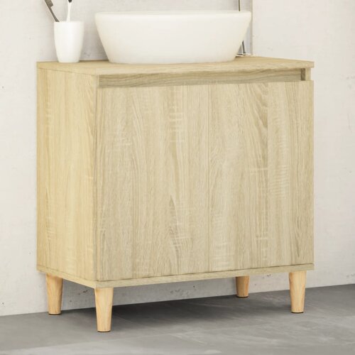 VidaXL Omarica za umivalnik sonoma hrast 58x33x60 cm inženirski les Slike