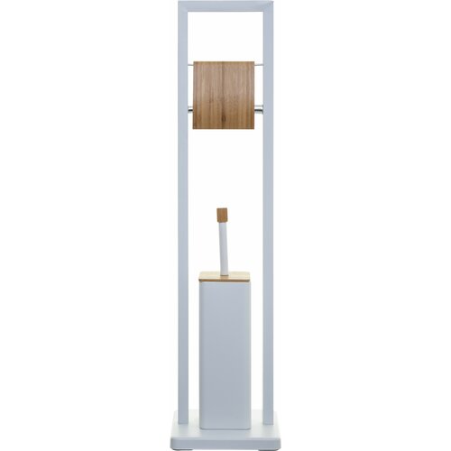 5five držač toaletnog papira i wc četka natureo 60X20X20CM, metal/bambus bela Slike