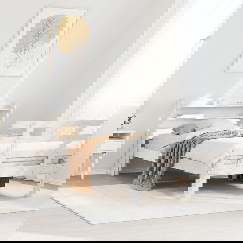 Furnova Posteljni okvir z vzglavjem brez vzmetnice bel 100x200 cm, (21941332) Slike