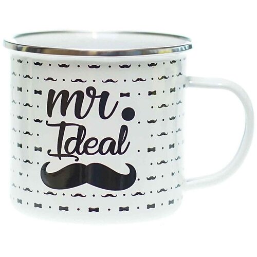 Simpo Skodelica Mr. Ideal, emajlirana, bela Cene