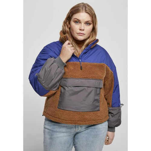 Urban Classics Ladies Sherpa 3-Tone Pull Over Jacket Toffee/bluepurple Slike
