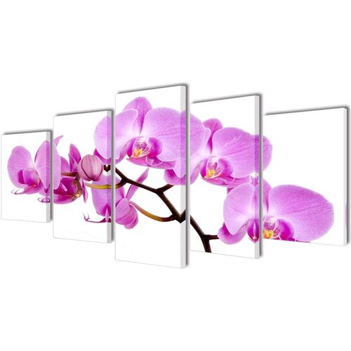  Zidne Slike na Platnu Set s Printom Orhideja 200 x 100 cm Cijene