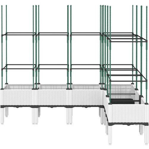  Vrtna sadilica s re&amp;scaron;etkom bijela 160 x 120 x 142,5 cm PP Slike