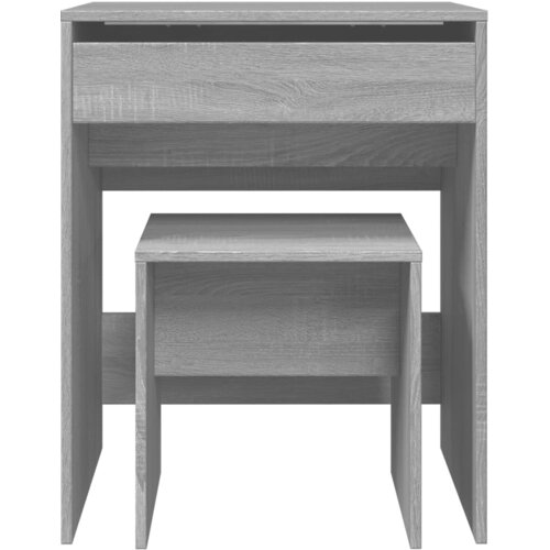  Toaletni stolić sa stolcem siva boja hrasta 60 x 40 x 113,5 cm Slike