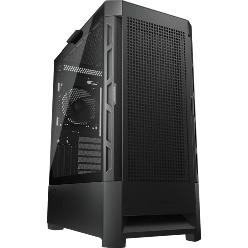 Cougar | Case Airface Black | PC Case | Mid Tower / Mesh Front Panel / 1 x 120mm Fan / TG Left Panel / Black - CGR-5ZD1B-AIR
