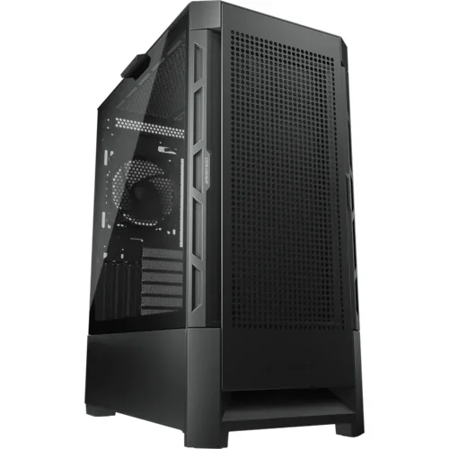 Cougar | Case Airface Black | PC Case | Mid Tower / Mesh Front Panel / 1 x 120mm Fan / TG Left Panel / Black
