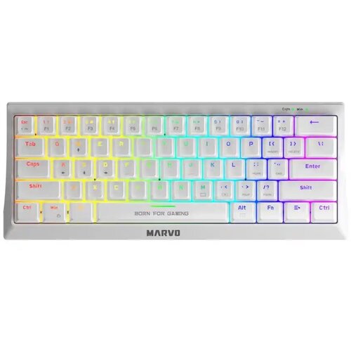 Marvo tastatura hecate 61R KG962 mehanička, crveni svičevi, pozadinsko osvetljenje bela Cene