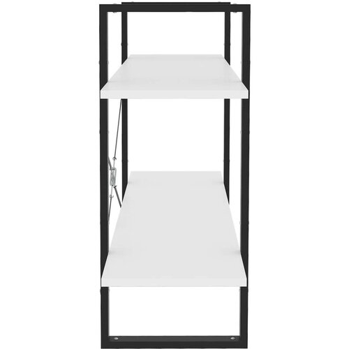 VidaXL Knjižna omara 2-nadstropna bela 100x30x70 cm iverna plo&amp;scaron;ča Slike
