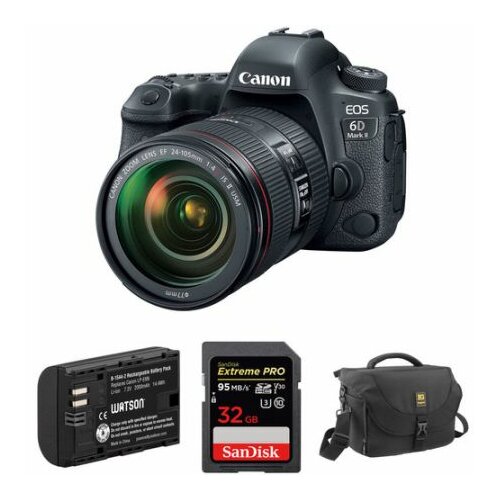 Canon EOS 6D Mark II DSLR Camera with 24-105mm f/4L II Lens and Accessory Kit Cene