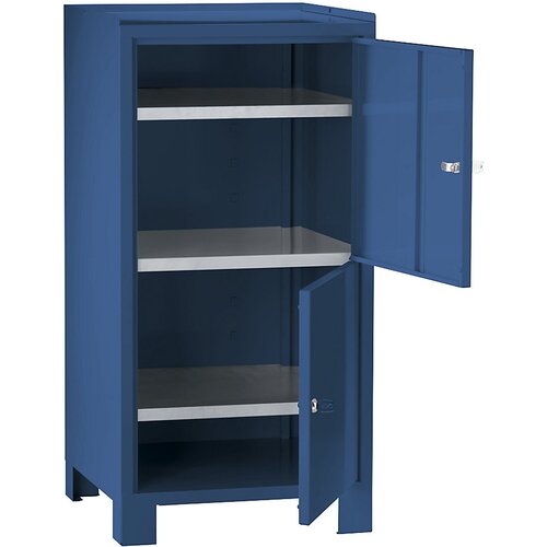 Wolf omara za orodje z nogami, vx&amp;scaron;xg 1000 x 500 x 500 mm, 2 predelka z zaklepanjem s po 1 polico, briljantno modra ral 5007 Slike