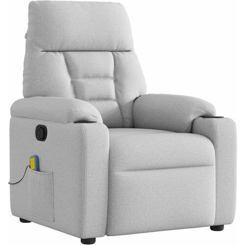 vidaXL Masažni naslanjač sivo blago Cene