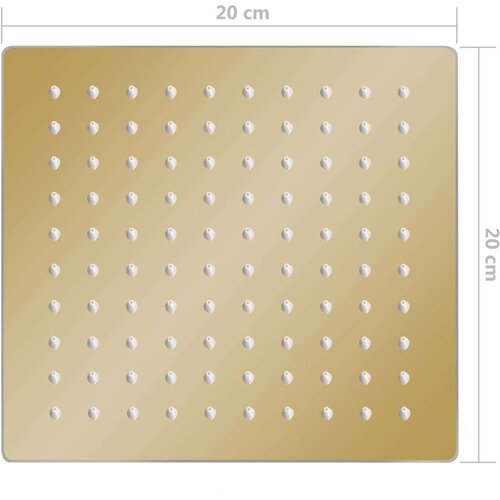  Glava za tu&amp;scaron; od nehrđajućeg čelika 20 x 20 cm četvrtasta zlatna Slike