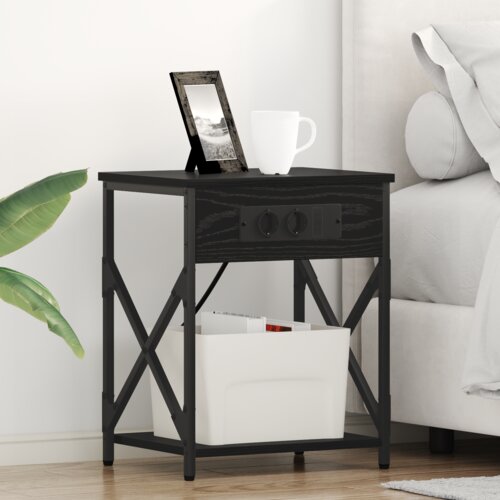 vidaXL Noćni ormar Crni hrast 41 x 31 x 51 cm Konstruirano drvo Cene