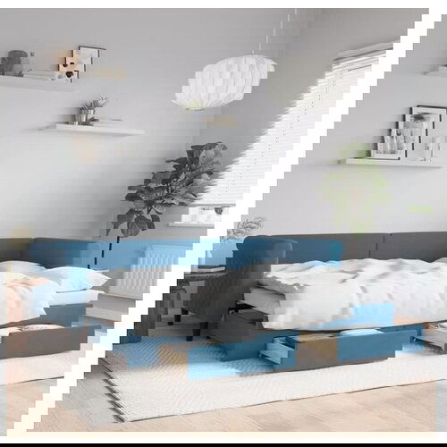 VidaXL Dnevni krevet na razvlačenje plavi 80 x 200 cm bar&amp;scaron;unasti Slike