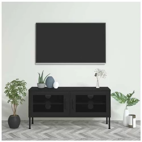  TV omarica črna 105x35x50 cm jeklo