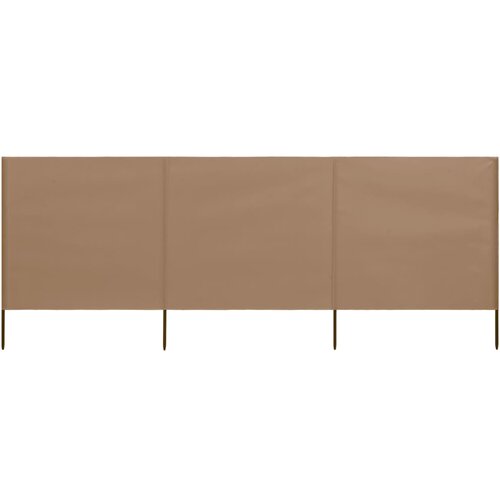  Vjetrobran s 3 panela od tkanine 400 x 160 cm smeđe-sivi Slike