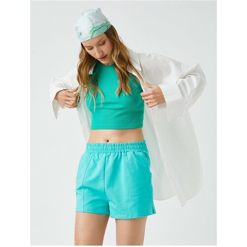 Koton shorts - Turquoise - Normal Waist Cene