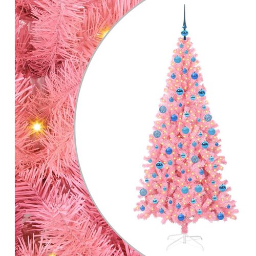 vidaXL Božično drevo med 300 LED z stojalom Roza 180 cm PVC, (5000067028) Cene