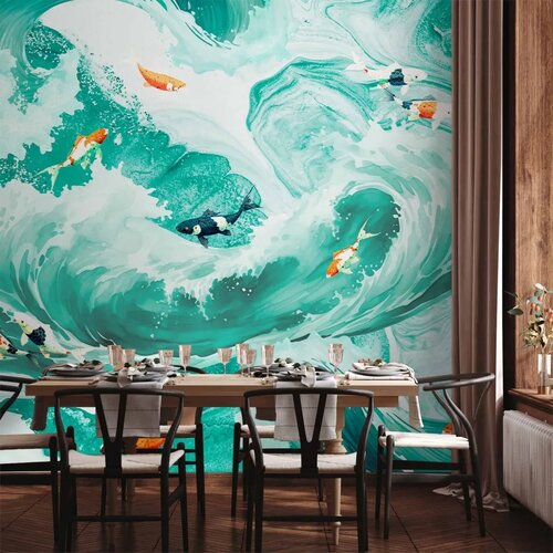  Foto tapeta - Fish and waves 500x350 Vodootporna Cene