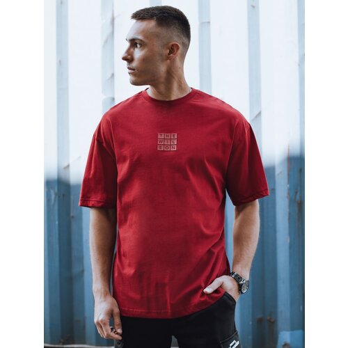 DStreet T-shirt męski z nadrukiem bordowy Cene