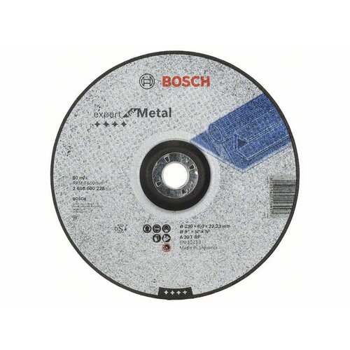 Bosch brusna ploča o230x22,23x6.0mm ispupčena - metal Slike