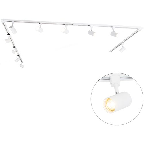 QAZQA Smart railsysteem met 10 spots wit 1-fase incl. 10 Wifi GU10 50mm - Iconic Jeana Cene