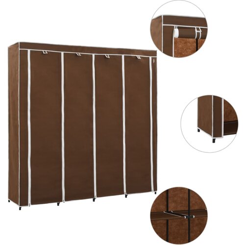 VidaXL Garderobna omara s 4 predelki rjava 175x45x170 cm Slike