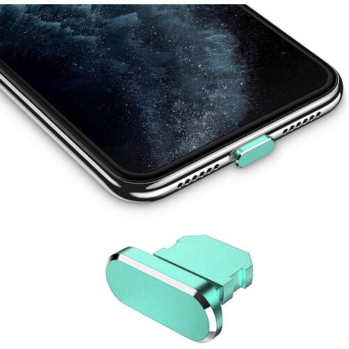 Cadorabo za&amp;scaron;čitni pokrovček, združljiv z apple iphone v green - prug za za&amp;scaron;čito pred prahom za polnjenje vrat za prah, (20621986) Slike