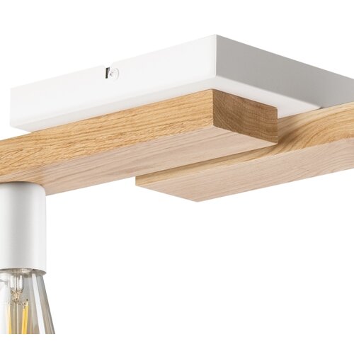  plafonski luster matte 4xE27/15W/230V bela/hrast Slike