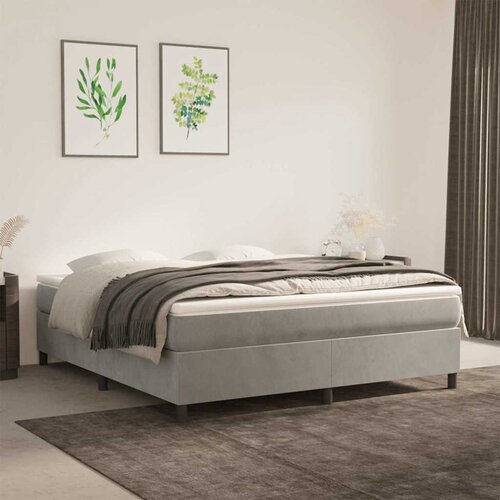  Krevet s oprugama i madracem svjetlosivi 160x200 cm bar&scaron;unasti Cijene