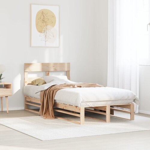 VidaXL Okvir kreveta bez madraca 75 x 190 cm od masivne borovine Slike