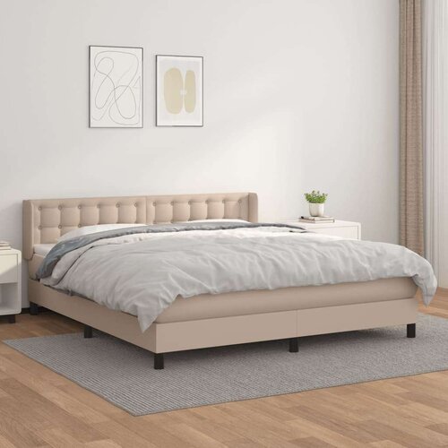  Krevet box spring s madracem cappuccino 180x200 cm umjetna koža Slike