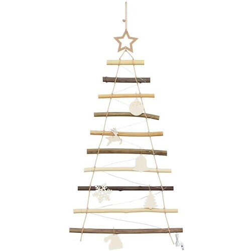 VidaXL Božićno drvce s 30 LED svjetlima Prirodna 90 cm Masivni jasen Slike