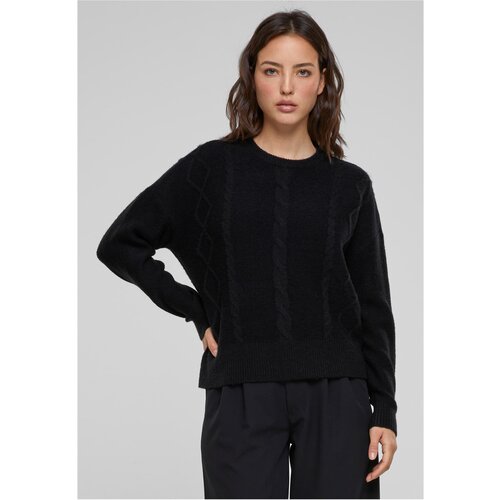 Urban Classics women's cable knitted sweater black Slike