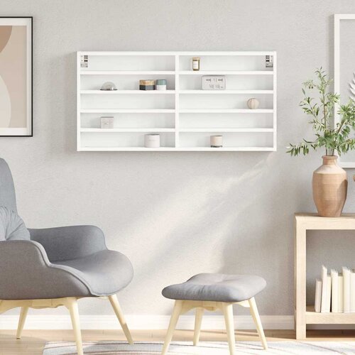  Vitrina bijela 100x8,5x50 cm konstruirano drvo Slike