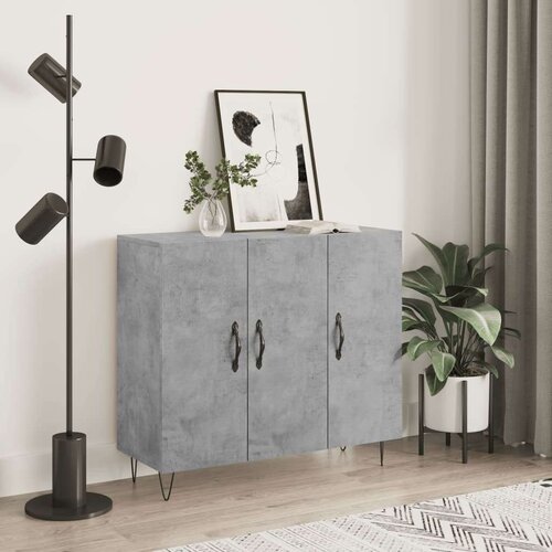  Komoda siva boja betona 90x34x80 cm od konstruiranog drva Slike