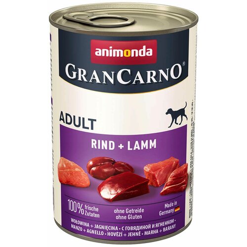 animonda GranCarno Adult govedina i jagnjetina, mokra hrana za odrasle pse 400g Slike