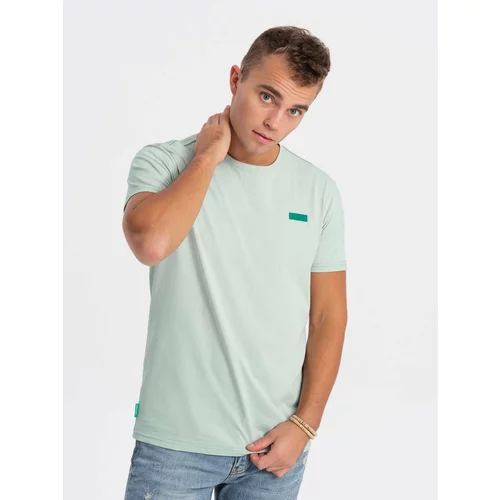 Ombre Men's cotton t-shirt with contrasting thread - mint
