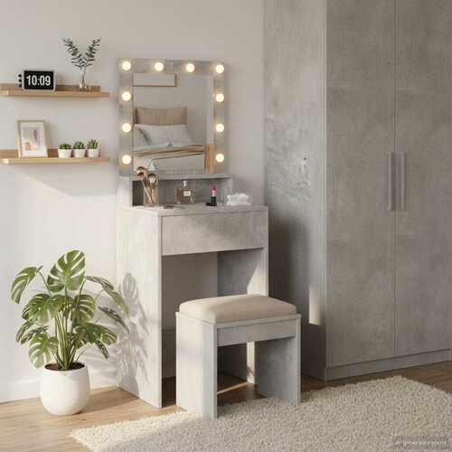  Toaletni stol Betonski sivi 50 x 41 x 135 cm Konstruirano drvo Cijene