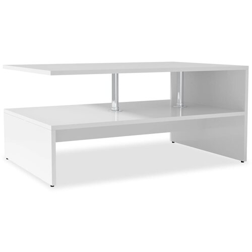 Maison Chic Klubska mizica - kavna mizica - Nizka mizica inženirski les 90x59x42 cm bela, (21753637) Slike