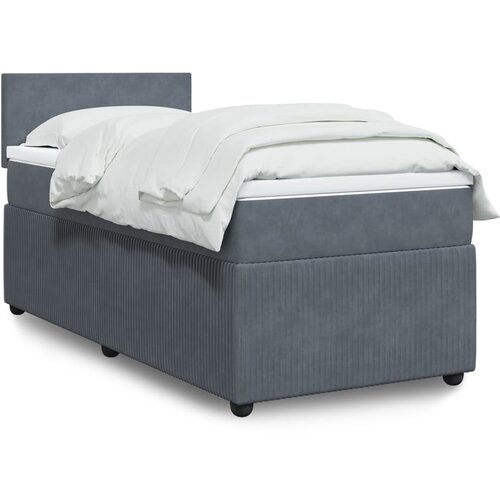 VidaXL Box spring krevet s madracem tamnosivi 90x200 cm bar&amp;scaron;unasti Slike