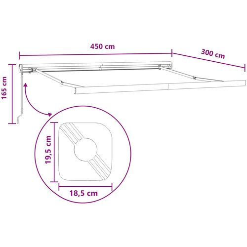  Povlačivi tende Sivosmeđa 450 &amp;times; 300 cm Platno i Aluminij Slike